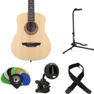 Luna Safari Spruce Travel Nylon Guitar Essentials Bundle - Satin Natural