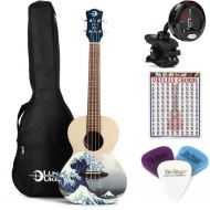 Luna Great Wave Tenor Ukulele Essentials Bundle - Great Wave Graphic