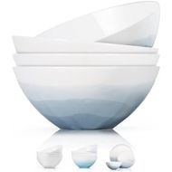 [아마존베스트]Luna 4PC 6.75, 32 ounces Glacial Porcelain Bowls | Microwave safe bowl l Cereal bowls | Pasta bowl | Large soup bowl | ceramic bowl | Kitchen bowls | salad bowl set