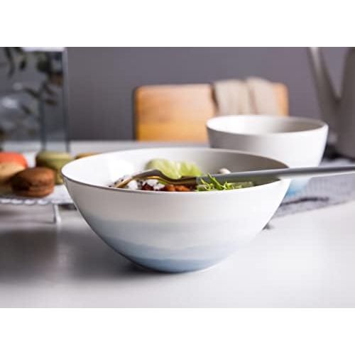  [아마존베스트]Luna 4PC 6.75, 32 ounces Glacial Porcelain Bowls | Microwave safe bowl l Cereal bowls | Pasta bowl | Large soup bowl | ceramic bowl | Kitchen bowls | salad bowl set