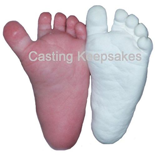  [아마존베스트]Luna Bean Infant Plaster Statue Casting Keepsake Kit - Cast Baby Hand & Foot (0-9M) (Clear Glaze)