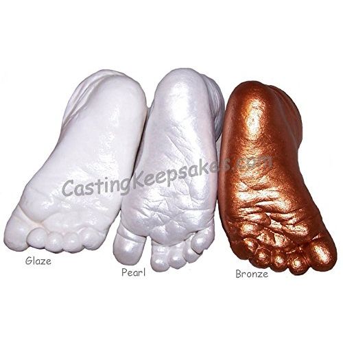  [아마존베스트]Luna Bean INFANT Plaster Statue Casting Keepsake Kit - Cast Baby Hand & Foot (0-9M) (Pearl)