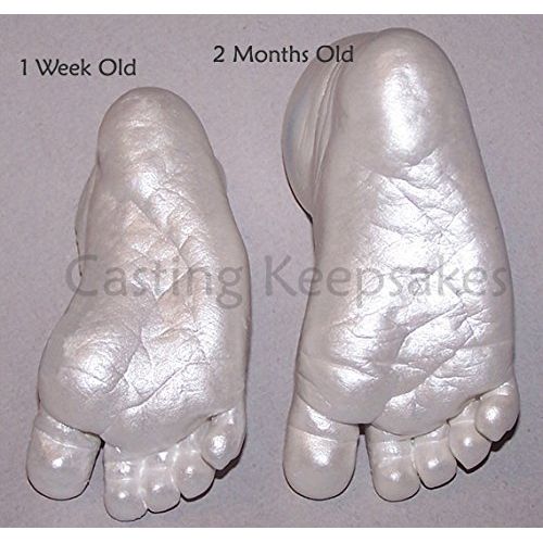  [아마존베스트]Luna Bean INFANT Plaster Statue Casting Keepsake Kit - Cast Baby Hand & Foot (0-9M) (Pearl)