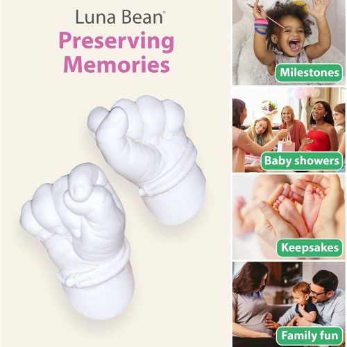  Luna Bean Infant Plaster Statue Casting Keepsake Kit - Cast Baby Hand & Foot (0-9M) (Bronze)