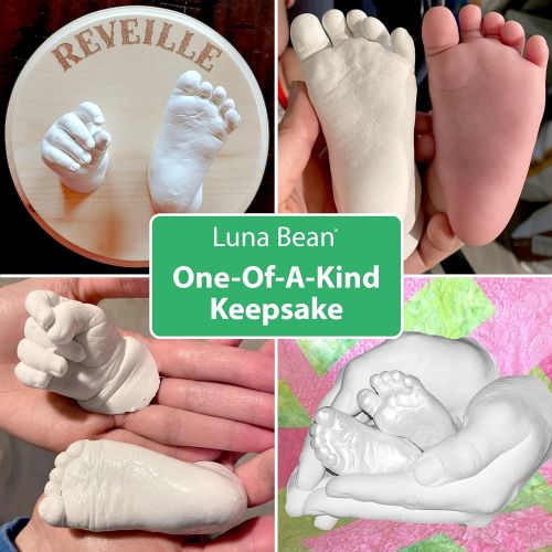  Luna Bean Infant Plaster Statue Casting Keepsake Kit - Cast Baby Hand & Foot (0-9M) (Bronze)