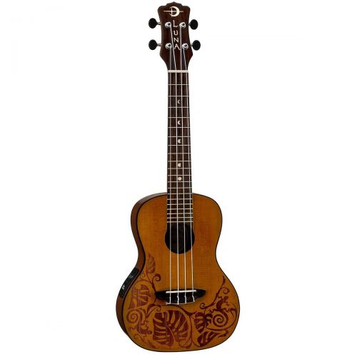  Luna Guitars},description:To the early Hawaiians, the moo (lizards) were a symbol of spirituality and good fortune. Shape-shifting and agile, lizards are one of the oldest and most