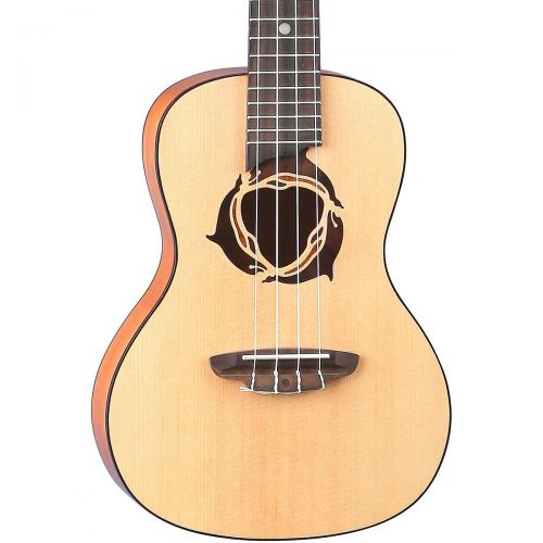  Luna Guitars},description:A remarkable instrument, featuring a trinity of inlaid rosewood and mahogany dolphins swimming around the soundhole on a solid spruce top with mahogany ba