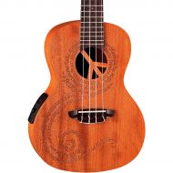 Luna Guitars},description:Maluhia means peace in Hawaiian. The peace design on the Mahulia acoustc-electric concert uke features a laser-etched peace sign at the soundhole and the