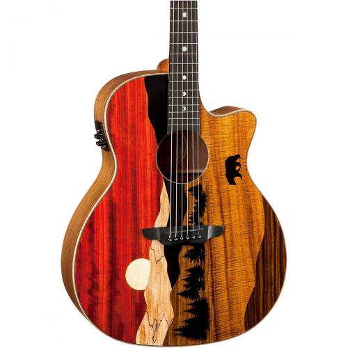  Luna Guitars},description:Features include a nuanced blend of woods - Paduak, Ebony and and Quilt Maple.  Ad to it Flame Maple binding, Mahogany neck, Ebony fingerboard and Fi