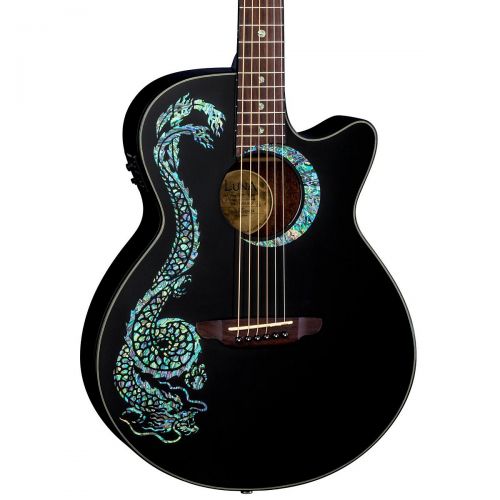  Luna Guitars},description:The Fauna Dragon Folk Acoustic-Electric Guitar has a downsized jumbo cutaway body that is comfortably contoured to fit any musician. The Fauna Dragon has