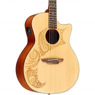 Luna Guitars},description:The Oracle Tattoo is inspired by traditional Polynesian body ornamentation. Those designs were monochromatic, tattooed in black against brown skin, with s