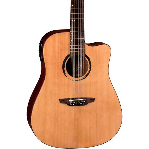  Luna Guitars},description:The design of this guitar reflects its ethos as well, highlighted by a simple ring pattern rosette around the sound hole and beautiful Multi-Ply Body Bind