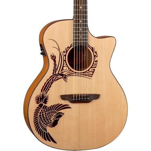  Luna Guitars},description:A symbol of rebirth, the phoenix represents beauty, power, vision and inspiration. The triumphant spirit of the phoenix is perfectly captured in Lunas Pho
