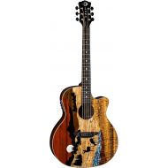 Luna Guitars 6 String Luna Vista Deer Tropical Wood Acoustic-Electric Guitar with Case