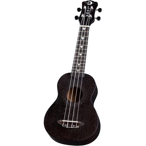  [아마존베스트]Luna Guitars Luna Vintage Mahogany Soprano Ukulele, Black Satin