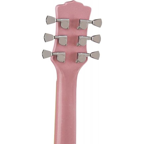  Luna Guitars Luna Aurora Borealis 34 Acoustic Guitar, Pink Pearl