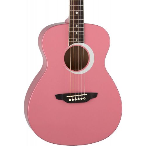  Luna Guitars Luna Aurora Borealis 34 Acoustic Guitar, Pink Pearl