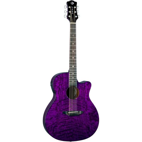  Luna Guitars Luna Gypsy Quilt Top AcousticElectric Guitar, Trans Purple