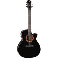 Luna Guitars Luna FAUNOX Fauna Eclipse Nox Cutaway Quilted Top A/E Guitar, Ebony Fretboard, Translucent Black