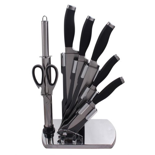  Lunanice lunanice 7Pcs Knife block Set Kitchen Cutlery Sharpener & Scissors With Acrylic Stand