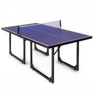 Lunanice lunanice 72 L x 36.5 W x 30.5H Foldable Midsize Compact Table Tennis and Table Removable Net is Picnic Table