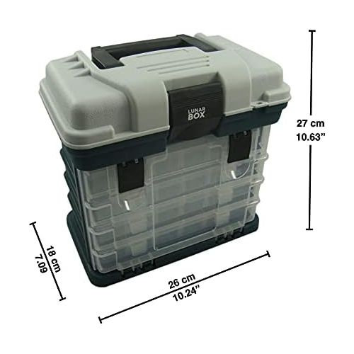  [아마존베스트]Storage Carry Case With 4 Adjustable Compartment Storage Boxes, Fishing Tackle Box, Lunar Box 