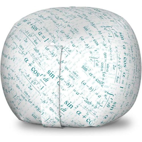  Lunarable Mathematics Classroom Storage Toy Bag Chair, Various Complex Math Formulas Operations Science Education Research, Stuffed Animal Organizer Washable Bag for Kids, Small Si