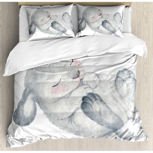  Lunarable Koi Fish Duvet Cover Set Queen Size, Sakura Blossom in Japan with Sacred Creature Asian Culture Lovely Nature Orient, Decorative 3 Piece Bedding Set with 2 Pillow Shams,