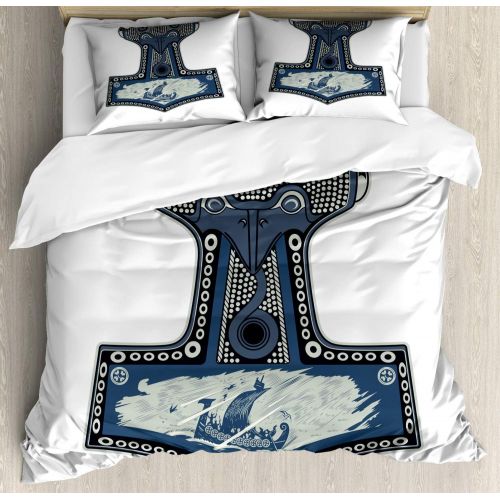  Boys Room Duvet Cover Set Twin Size by Lunarable, Doodle Style Video Games Typography Design with a Controller Sketch Artwork, Decorative 2 Piece Bedding Set with 1 Pillow Sham, Bl