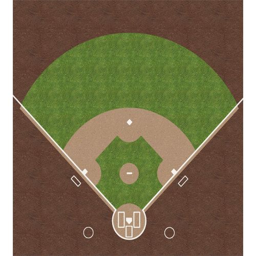  Lunarable Boys Room Duvet Cover Set Queen Size, American Baseball Field with White Markings Painted on Grass Print, Decorative 3 Piece Bedding Set with 2 Pillow Shams, Lime Green C