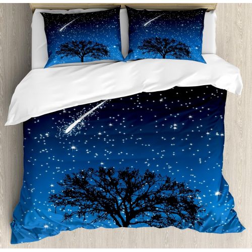  Lunarable Boys Room Duvet Cover Set Queen Size, Basketball in the Street Theme Two Players on Grungy Damaged Backdrop, Decorative 3 Piece Bedding Set with 2 Pillow Shams, Pale Blue