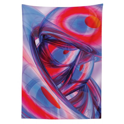  Lunarable Abstract Outdoor Tablecloth, Abstract Colorful Festive Art Forms Swirling Twisting Entangled Shapes, Decorative Washable Picnic Table Cloth, 58 X 104 inches, Violet Blue