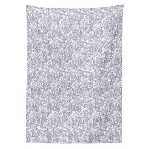  Lunarable Paisley Outdoor Tablecloth, Ethnic Old Fashioned Festive Pattern with Arabesque Elements Monochrome Ornament, Decorative Washable Picnic Table Cloth, 58 X 84 Inches, Mauv