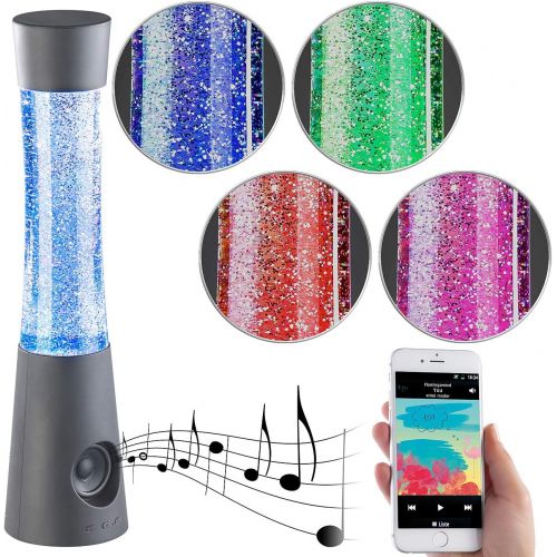  Besuchen Sie den Lunartec-Store Lunartec Glitterlampe: Tornado-Lampe mit Lautsprecher, RGB-LEDs, Glitzer, Bluetooth & AUX-In (Lavalampe Tornado)