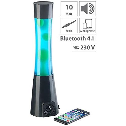  Besuchen Sie den Lunartec-Store Lunartec Box, Bluetooth: Lavalampe gruen/blau mit 10-Watt-Lautsprecher, Bluetooth 4.1 und AUX-In (Lava-Leuchte)