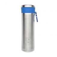 LunchBots Insulated Kids Water Bottle (14oz) - Keeps Drinks Cold for 24 Hours - Lightweight Stainless Steel - Double Walled, Dishwasher Safe and Durable - Blue