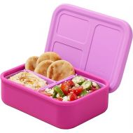 LunchBots Build -a- Bento, Platinum Food Grade Silicone Bento Box, Leak Proof, BPA Free, Oven & Dishwasher safe 28 oz Capacity - Pink