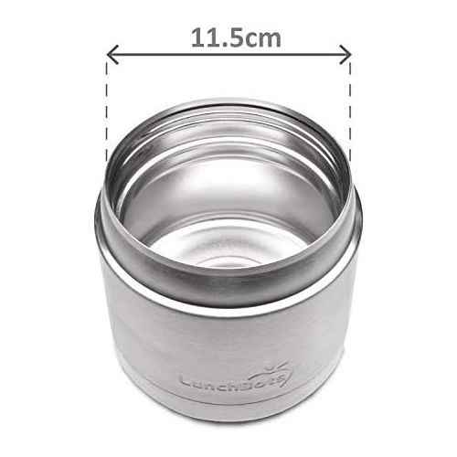  [아마존베스트]LunchBots 16oz Thermal Stainless Steel Wide Mouth Thermos - Insulated Container with Lid Keeps Food Hot or Cold for Hours - Leak-Proof Portable Thermal Food Jar is Ideal for Soup -