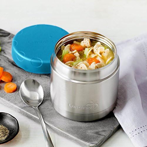  [아마존베스트]LunchBots 16oz Thermal Stainless Steel Wide Mouth Thermos - Insulated Container with Lid Keeps Food Hot or Cold for Hours - Leak-Proof Portable Thermal Food Jar is Ideal for Soup -