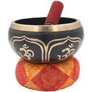 Lungta Imports Tibetan Extra Large Heavy Meditation OM Peace Singing Bowl With Mallet and Silk Cushion명상종 싱잉볼