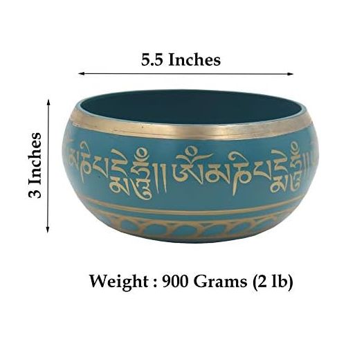  Lungta Imports DharmaObjects Tibetan Extra Large Heavy Meditation Singing Bowl With Mallet and Silk Cushion명상종 싱잉볼