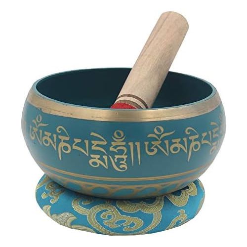  Lungta Imports DharmaObjects Tibetan Extra Large Heavy Meditation Singing Bowl With Mallet and Silk Cushion명상종 싱잉볼