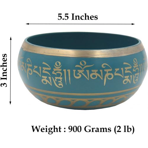  Lungta Imports DharmaObjects Tibetan Extra Large Heavy Meditation Singing Bowl With Mallet and Silk Cushion명상종 싱잉볼