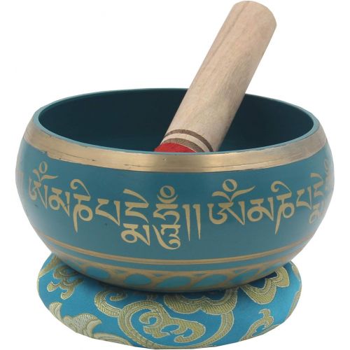  Lungta Imports DharmaObjects Tibetan Extra Large Heavy Meditation Singing Bowl With Mallet and Silk Cushion명상종 싱잉볼