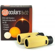 LUNT SOLAR SYSTEMS - Yellow 8x32 Magnification Sunoculars, Compact & Portable White Light Solar Binoculars for Teens & Adults, Safe Solar Viewing, Observing Sunspots, Eclipses, and