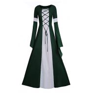 Lunyu Womens Medieval Costume Renaissance Lace up Vintage Cosplay Long Dress Retro Gown