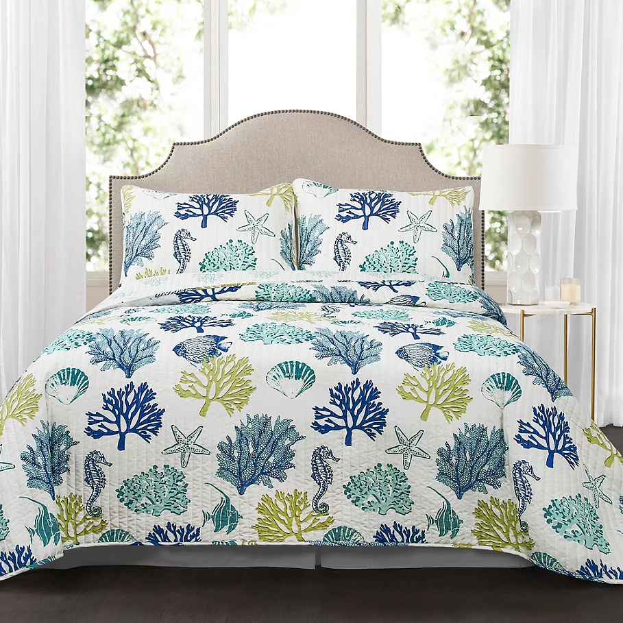 Lush Decor Coastal Reef Quilt Set