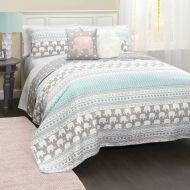 Lush Decor Elephant Stripe Bedding Quilt Set