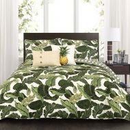 Lush Decor Tropical Paradise Quilt Green 5Pc Set FullQueen