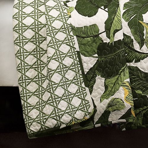  Lush Decor Tropical Paradise Quilt Green 5Pc Set FullQueen